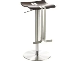 Mayer Sitzmöbel MAYER Barkruk Wave 86x39x39 Cm RVS/bruin