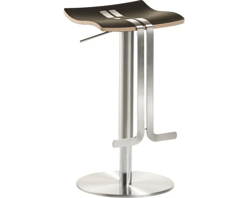 Mayer Sitzmöbel MAYER Barkruk Wave 86x39x39 Cm RVS/bruin