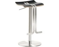 Mayer Sitzmöbel MAYER Barkruk Wave 86x39x39 Cm RVS/zwart