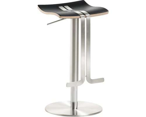 Mayer Sitzmöbel MAYER Barkruk Wave 86x39x39 Cm RVS/zwart