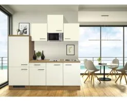 Flex-Well FLEX WELL Keukenblok Met Apparatuur Vintea Magnolia Mat 210x60 Cm