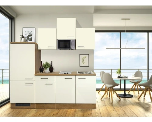 Flex-Well FLEX WELL Keukenblok Met Apparatuur Vintea Magnolia Mat 210x60 Cm