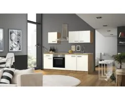 Flex-Well FLEX WELL Keukenblok Met Apparatuur Vintea Magnolia Mat 210x60 Cm