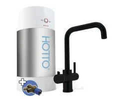 HOTTO Kokendwaterkraan Quadro Combiset Incl. Mengventiel 8 L Zwart