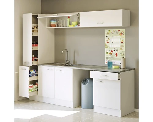 Flex-Well FLEX WELL Keukenblok Zonder Apparatuur Lucca Wit Mat 240x60 Cm