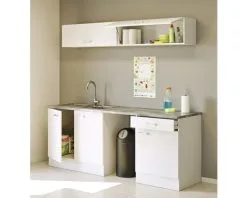 Flex-Well FLEX WELL Keukenblok Zonder Apparatuur Lucca Wit Mat 210x60 Cm