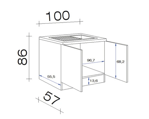 Flex-Well FLEX WELL Spoelblok Tiago Basaltgrijs Mat 100x60 Cm - Afbeelding 3