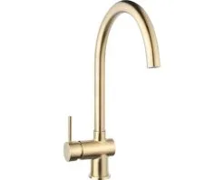 Keukenkraan Bent Geborsteld Messing