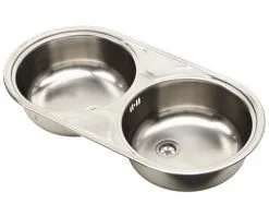 Opbouwspoelbak Dubbel RVS 84,7x44,4 Cm