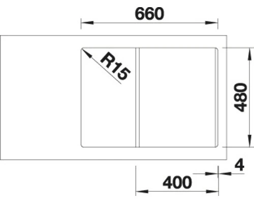 BLANCO Spoelbak Lexa 40 S Alumetallic 68x50 Cm - Afbeelding 3