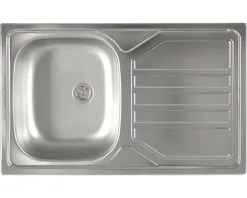 Opbouwspoelbak RVS Enkel 80x50 Cm Met Afdruip En Stop