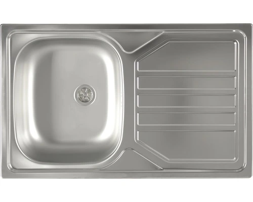 Opbouwspoelbak RVS Enkel 80x50 Cm Met Afdruip En Stop