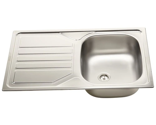 Opbouwspoelbak RVS Enkel 80x50 Cm Met Afdruip En Stop - Afbeelding 2