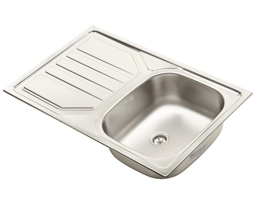 Opbouwspoelbak RVS Enkel 80x50 Cm Met Afdruip En Stop - Afbeelding 5