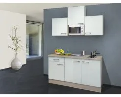 Flex-Well FLEX WELL Minikeuken Met Apparatuur Abaco Parelmoer Glanzend 150,5x60 Cm