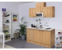 Flex-Well FLEX WELL Minikeuken Met Apparatuur Nano Beuken-decor Mat 150,5x60 Cm