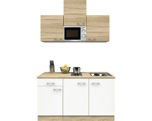 Flex-Well FLEX WELL Minikeuken Met Apparatuur Samoa Wit En Sonoma Eiken Mat 150,5x60 Cm