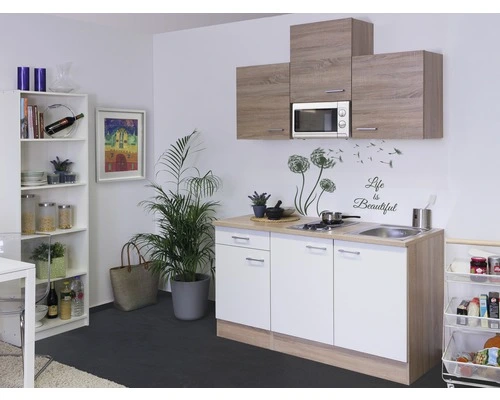 Flex-Well FLEX WELL Minikeuken Met Apparatuur Samoa Wit En Sonoma Eiken Mat 150,5x60 Cm - Afbeelding 2