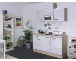 Flex-Well FLEX WELL Minikeuken Met Apparatuur Valero Wit Hoogglans 150,5x60 Cm