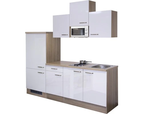 Flex-Well FLEX WELL Keukenblok Met Apparatuur Valero Wit Hoogglans 210x60 Cm - Afbeelding 3