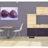 Flex-Well FLEX WELL Minikeuken Met Apparatuur Focus Acacia En Aubergine Mat 160x60 Cm