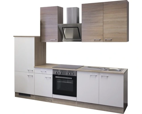 Flex-Well FLEX WELL Keukenblok Met Apparatuur Samoa Wit En Sonoma Eiken Mat 270x60 Cm - Afbeelding 5