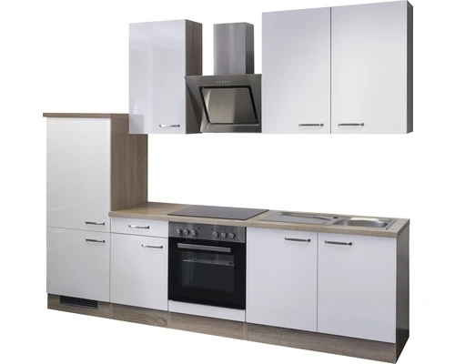 Flex-Well FLEX WELL Keukenblok Met Apparatuur Valero Wit Hoogglans 270x60 Cm - Afbeelding 5