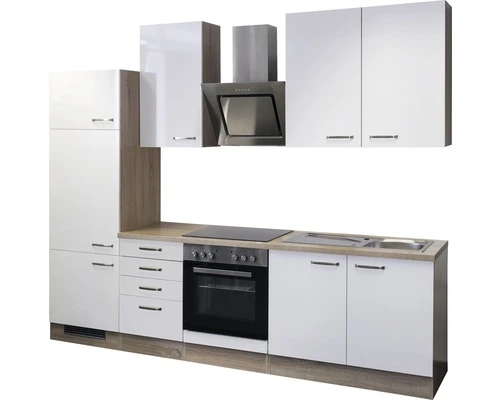 Flex-Well FLEX WELL Keukenblok Met Apparatuur Valero Wit Hoogglans 270x60 Cm - Afbeelding 5