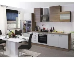 Flex-Well FLEX WELL Keukenblok Met Apparatuur Samoa Wit En Sonoma Eiken Mat 280x60 Cm