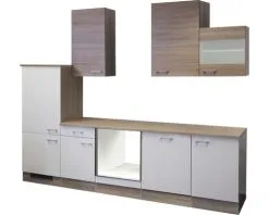 Flex-Well FLEX WELL Keukenblok Zonder Apparatuur Samoa Wit En Sonoma Eiken Mat 280x60 Cm