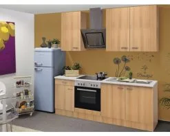 Flex-Well FLEX WELL Keukenblok Met Apparatuur Nano Beuken-decor Mat 210x60 Cm