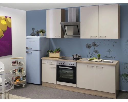 Flex-Well FLEX WELL Keukenblok Met Apparatuur Nepal Kashmir Glanzend 210x60 Cm