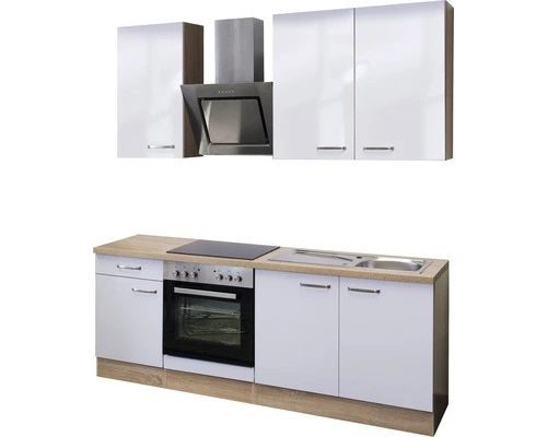 Flex-Well FLEX WELL Keukenblok Met Apparatuur Valero Wit Hoogglans 210x60 Cm - Afbeelding 4