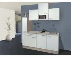 Flex-Well FLEX WELL Minikeuken Met Apparatuur Abaco Parelmoer Glanzend 180x60 Cm