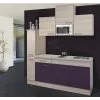 Flex-Well FLEX WELL Minikeuken Met Apparatuur Focus Acacia En Aubergine Mat 180x60 Cm