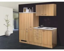 Flex-Well FLEX WELL Minikeuken Met Apparatuur Nano Beuken-decor Mat 190x60 Cm