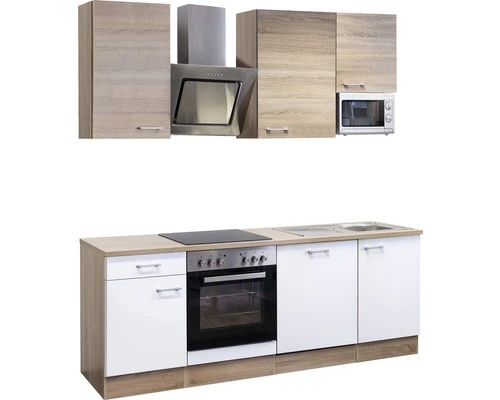 Flex-Well FLEX WELL Keukenblok Met Apparatuur Samoa Wit En Sonoma Eiken Mat 220x60 Cm - Afbeelding 5