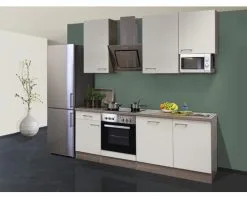 Flex-Well FLEX WELL Keukenblok Met Apparatuur Eico Magnoliawit Mat 220x60 Cm