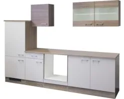 Flex-Well FLEX WELL Keukenblok Zonder Apparatuur Samoa Wit En Sonoma Eiken Mat 270x60 Cm