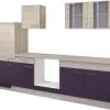 Flex-Well FLEX WELL Keukenblok Zonder Apparatuur Focus Acacia En Aubergine Mat 270x60 Cm