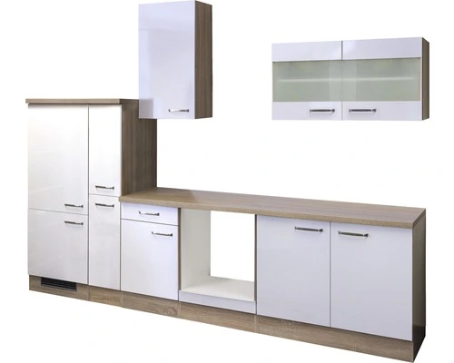 Flex-Well FLEX WELL Keukenblok Zonder Apparatuur Valero Wit Hoogglans 300x60 Cm