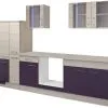 Flex-Well FLEX WELL Keukenblok Zonder Apparatuur Focus Acacia En Aubergine Mat 300x60 Cm