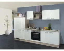 Flex-Well FLEX WELL Keukenblok Met Apparatuur Abaco Parelmoer Glanzend 300x60 Cm