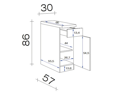 Flex-Well FLEX WELL Onderkast Riva 30x86x60 Cm - Afbeelding 2