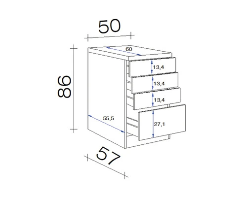 Flex-Well FLEX WELL Onderkast Riva 50x86x60 Cm - Afbeelding 2