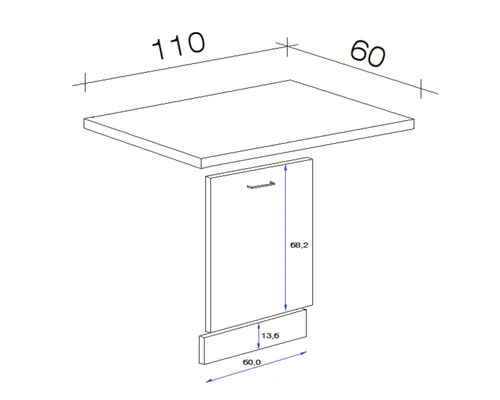 Flex-Well FLEX WELL Vaatwasserpaneel Inclusief Plint En Werkblad Tiago Basaltgrijs 110x60x85 Cm - Afbeelding 2