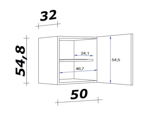 Flex-Well FLEX WELL Hangkast Lucca Wit 50x32x55 Cm - Afbeelding 2