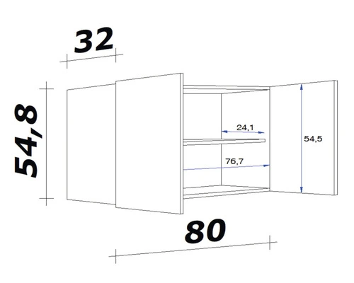 Flex-Well FLEX WELL Hangkast Ischia Nano Beuken 80x32x55 Cm - Afbeelding 2