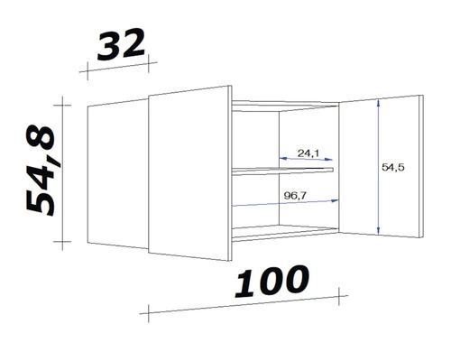 Flex-Well FLEX WELL Hangkast Samoa Murano Sonoma Eiken 100x32x54,8 Cm - Afbeelding 2