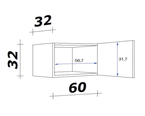 Flex-Well FLEX WELL Hangkast Samoa Murano Sonoma Eiken 60x32x32 Cm - Afbeelding 2